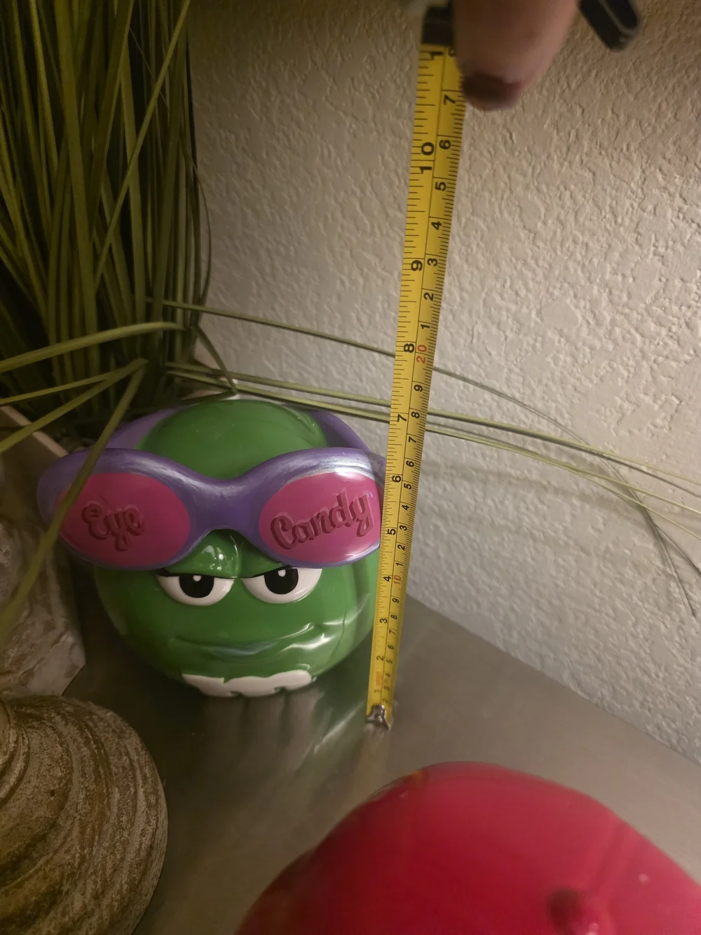 M&M'S Green Character with Pink & Purple Eye Candy Goggles